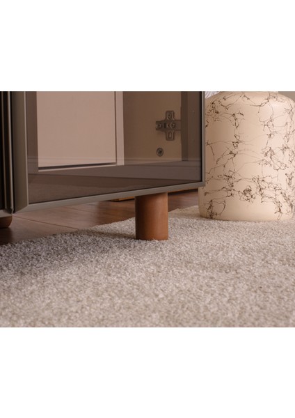 İtra 4 Kapaklı Gardırop – Krem Gövde, Krem MDFLAM, Camlı Kapak