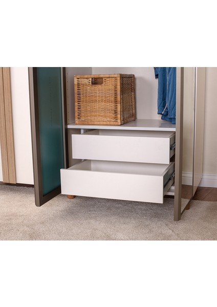 İtra 4 Kapaklı Gardırop – Krem Gövde, Krem MDFLAM Aynalı Kapak indirimleri