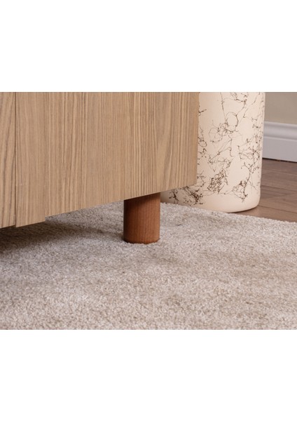 İtra 6 Kapaklı Gardırop – Krem Gövde, Meşe MDFLAM Kapak