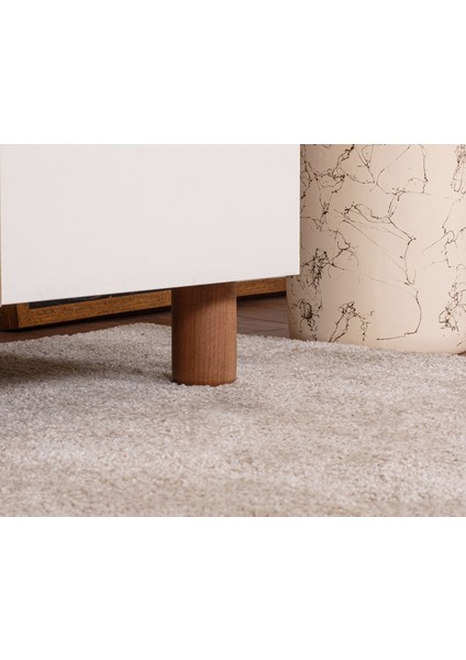 İtra 6 Kapaklı Gardırop – Krem Gövde, Krem MDFLAM Camlı Kapak