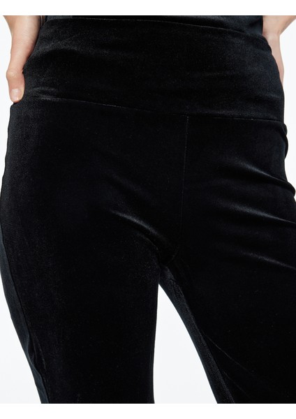 Slim Fit Ispanyol Paça Kadife Tayt