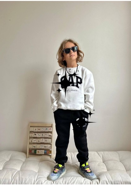 Işlemeli Şardonlu 3 Iplik Sweatshirt-Eşofman Altı Kışlık Erkek Çocuk Takım fiyatları