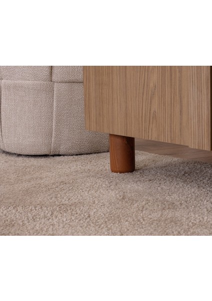 İtra 3 Kapaklı Gardırop – Krem Gövde, Meşe MDFLAM Kapak