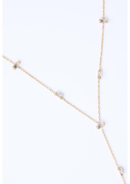 Altın Rengi Çoklu Parlak Taşlı Uzun Kolye fiyatları