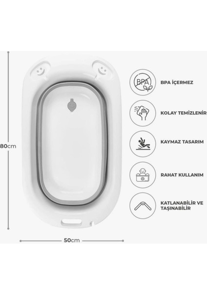 Katlanır Bebek Banyo Seti – Küvet + Kova + Maşrapa, Seyahat ve Ev Kullanımına Uygun modelleri