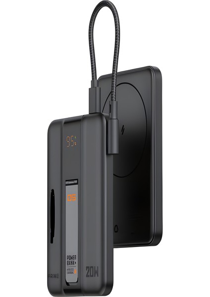 5000MAH 20W Hızlı Şarj Dijital Gösterge Kablosuz Magsafe Powerbank Type-C Kablolu/girişli Askılı