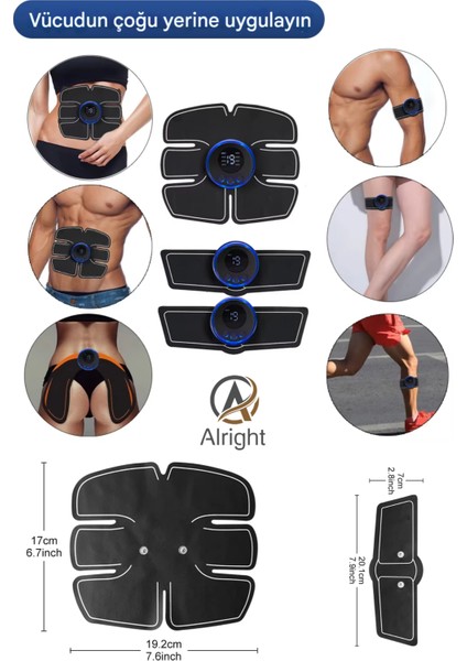 Smart Fitness Karın Kol Bacak Tüm Vücut Kas Geliştirici Yeni Nesil Dijital Ekran Başlıklar 8 Farklı Titreşim Modu fiyatları