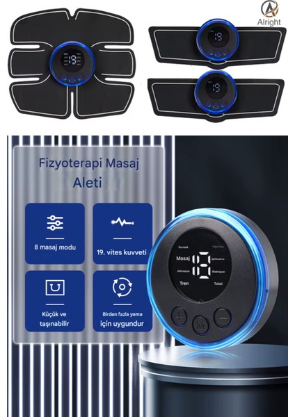 Smart Fitness Karın Kol Bacak Tüm Vücut Kas Geliştirici Yeni Nesil Dijital Ekran Başlıklar 8 Farklı Titreşim Modu indirimleri