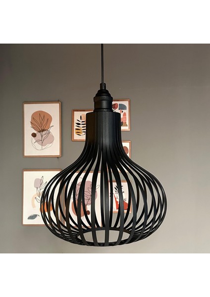 Pera Siyah Avize Tekli Siyah Lale Başlık Iç Mekan Aydınlatma Dekoratif Mutfak Hol Cafe Ofis