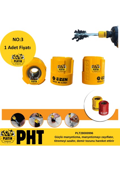 NO:3 Mıknatıs Korea Bits Tutucu Mıknatıs Halkası Turuncu Tornavida Ucu Mıknatısı PLT28000996