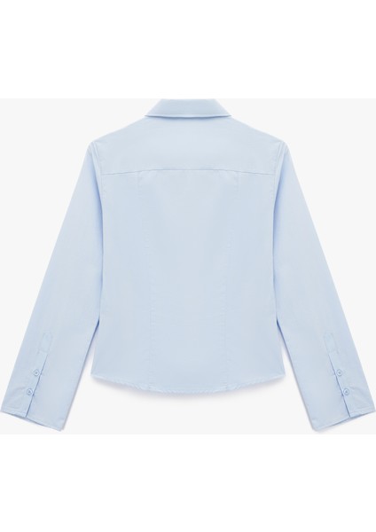 Pamuklu Uzun Kollu Slim Fit Düğmeli Klasik Yaka Gömlek indirimleri