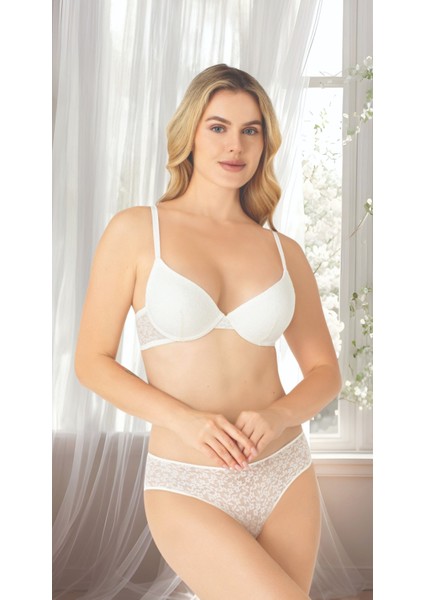 Çiçek Dantelli Destekli Sütyen Takım