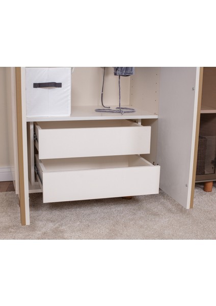 5 Kapaklı Gardırop – Krem Gövde, Krem Lake Camlı Kapak indirimleri