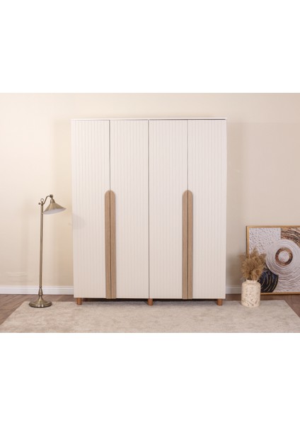 İtra 4 Kapaklı Gardırop – Krem Gövde, Krem Lake Kapak modelleri