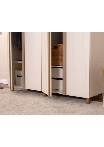 İtra 4 Kapaklı Gardırop – Krem Gövde, Krem Lake Kapak fırsatları