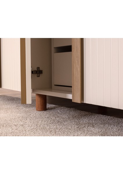 İtra 4 Kapaklı Gardırop – Krem Gövde, Krem Lake Kapak