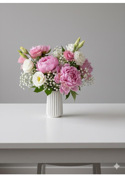 Dekoratif Çizgili Dekoratif Beton Vazo 15 cm fırsatları