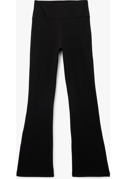 Ispanyol Paça Slim Fit Yüksek Bel Spor Tayt