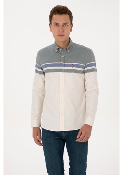 Erkek Koyu Yeşil Gömlek Desenli 50308483-VR079