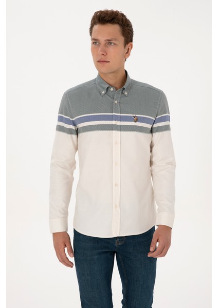 Erkek Koyu Yeşil Gömlek Desenli 50308483-VR079 modelleri