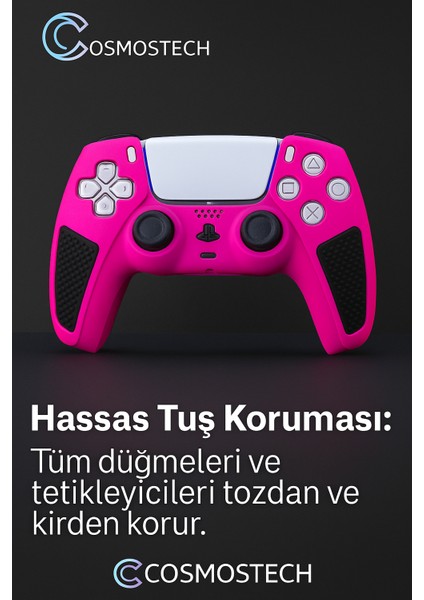Ps5 Dualsense Joystick Koruyucu Silikon Kılıf Pembe-Siyah – Yüksek Kaliteli, Esnek, Şık Ultra Koruma modelleri