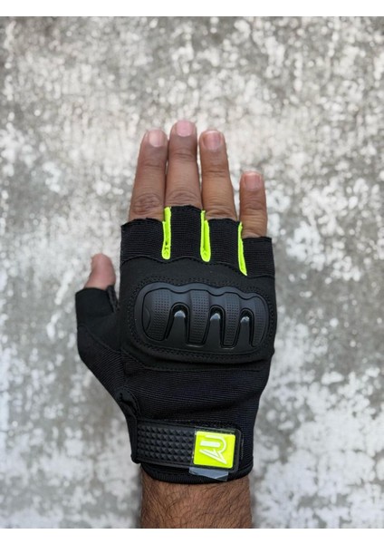 Revertech Aura Siyah - Neon / Yarım Parmak - Kaymaz Avuç Içi Özellikli Motosiklet Eldiveni (Erkek) fiyatları