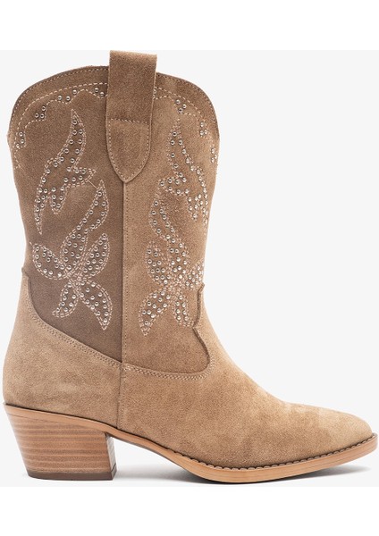 Aria Yağ Yeşili Süet Deri Kadın Bot