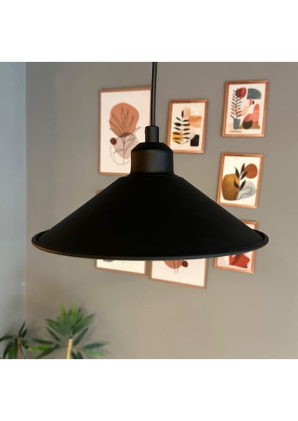 Benjamin Siyah Metal Avize Siyah Yarım Lale Başlık Rustik Cafe Mutfak Modern Dekoratif Sarkıt fiyatları