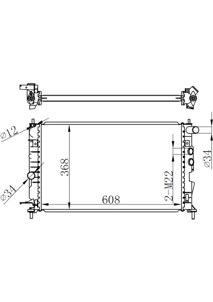 MOTOR SU RADYATÖR VECTRA B AC KLİMASIZ MEK BRAZİNG 608X358X26 1300159 1300180 1300185