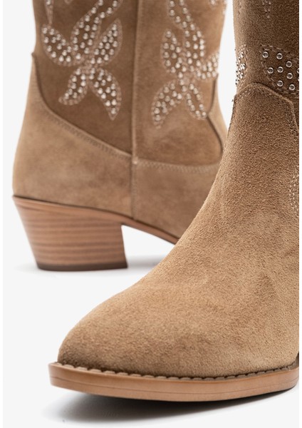 Aria Yağ Yeşili Süet Deri Kadın Bot indirimleri