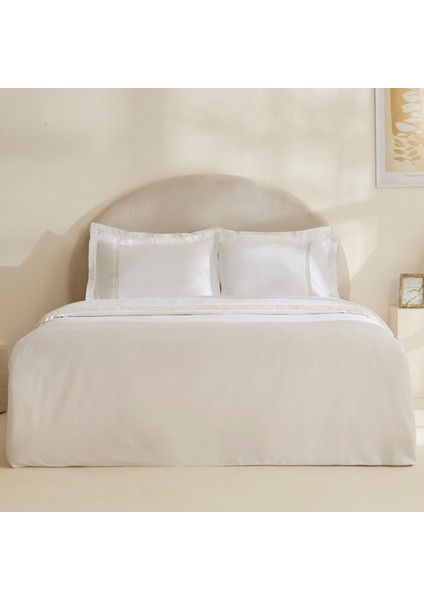 Indila %100 Pamuk Saten Çift Kişilik Nevresim Takımı Beyaz