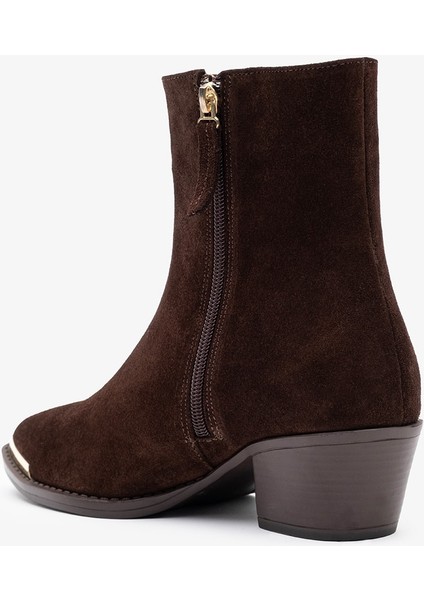 Medna Kahverengi Süet Deri Kadın Bot modelleri