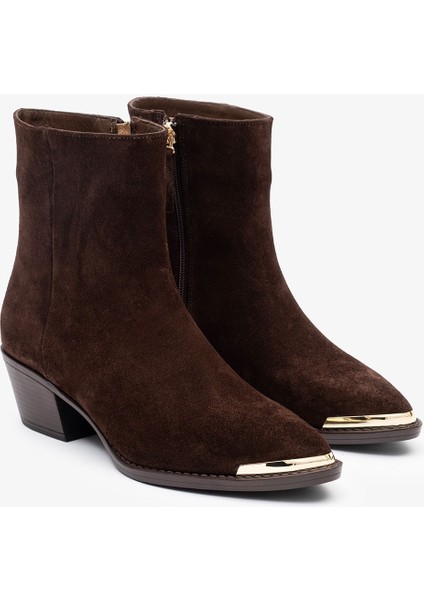 Medna Kahverengi Süet Deri Kadın Bot fırsatları
