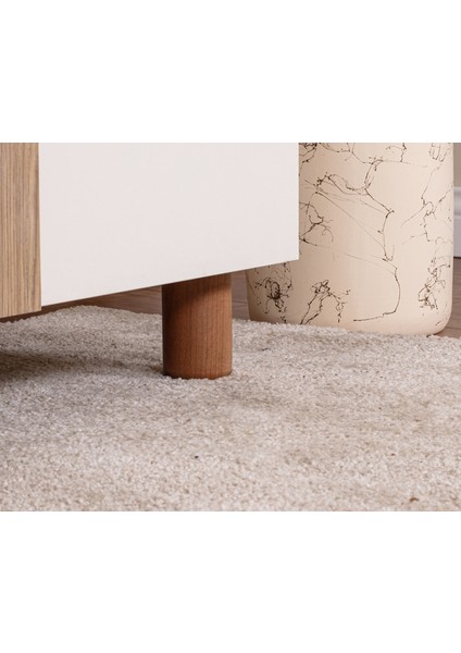 İtra 6 Kapaklı Gardırop – Krem Gövde, Krem MDFLAM Aynalı Kapak