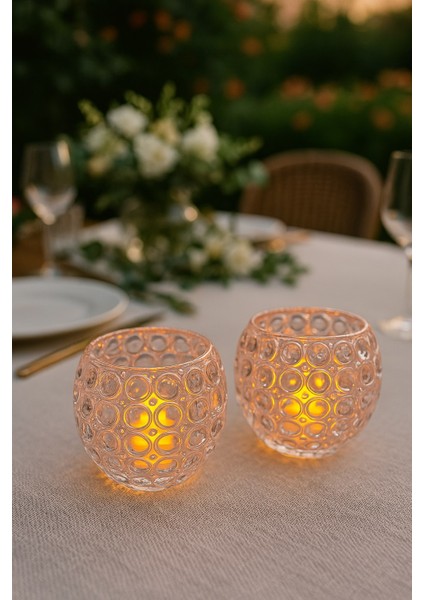 2'li Şık Masa Üstü LED Mum Seti & Dumansız Alevli LED Dekoratif Yapay Mum Dekor Işığı 8 cm fiyatları