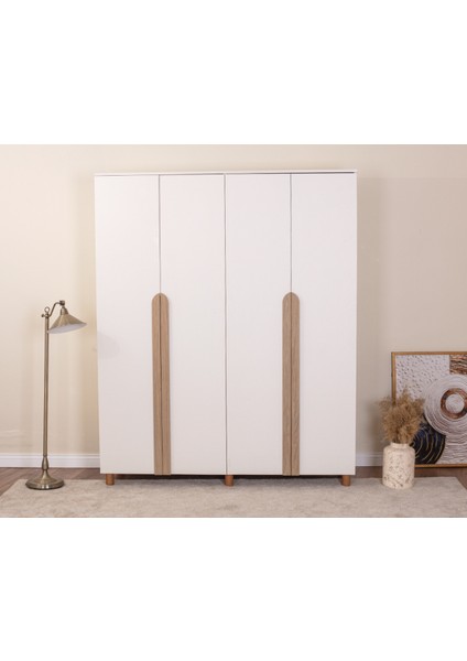 İtra 4 Kapaklı Gardırop – Krem Gövde, Krem MDFLAM Kapak modelleri