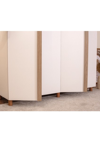 İtra 4 Kapaklı Gardırop – Krem Gövde, Krem MDFLAM Kapak