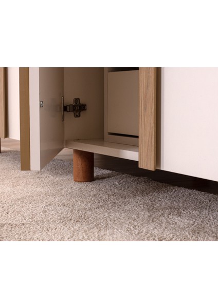 İtra 4 Kapaklı Gardırop – Krem Gövde, Krem MDFLAM Kapak