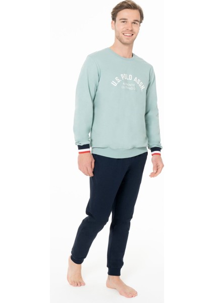 Erkek Bisiklet Yaka Uzun Kollu Pijama Takımı S26943 Bantlı Paça Rahat Kumaş Cepli fiyatları