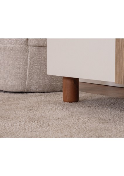 İtra 3 Kapaklı Gardırop – Krem Gövde, Krem MDFLAM, Aynalı Kapak