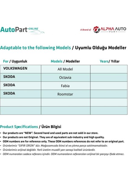 Volkswagen, Skoda Için Kapı Döşeme Klips- 100 Adet fiyatları