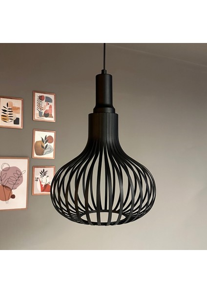 Pera Siyah Avize Tekli Siyah Fener Başlık Iç Mekan Aydınlatma Dekoratif Mutfak Hol Cafe Ofis modelleri