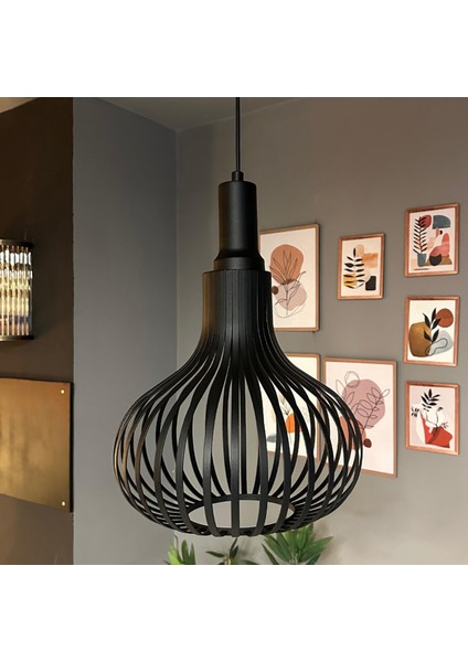 Pera Siyah Avize Tekli Siyah Fener Başlık Iç Mekan Aydınlatma Dekoratif Mutfak Hol Cafe Ofis indirimleri