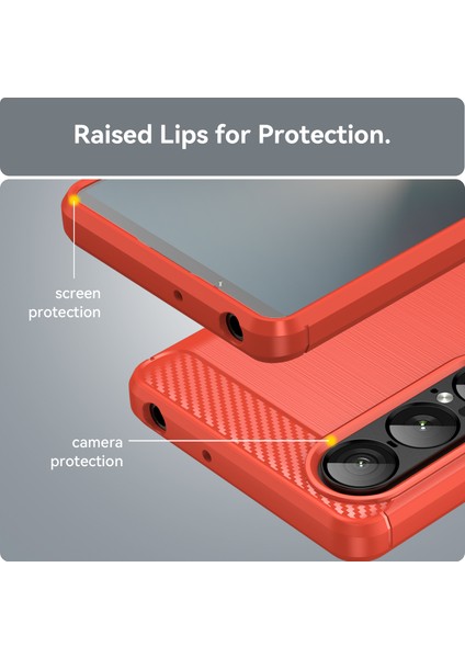 Sony Xperia 1 Vıı Telefon Kılıfı, Fırçalanmış Karbon Fiber Dokulu Esnek Tpu Tampon, Darbe Emici Koruyucu Kılıf Sony Xperia 1 Vıı (Yurt Dışından) indirimleri