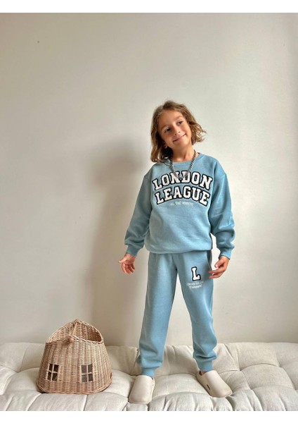 London Lig Baskılı Şardonlu 3 Iplik Sweatshirt-Eşofman Altı Kışlık Erkek Çocuk Takım fiyatları