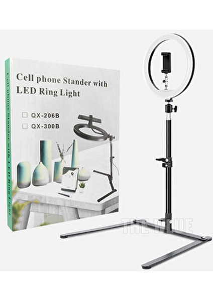 10 Inç Led Işıklı Masaüstü Standı 26 cm Ayarlanabilir Parlaklık ile Selfie ve Yayınlar İçin