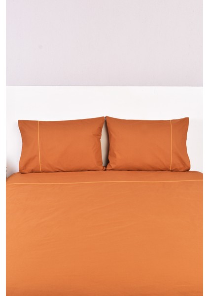 Biyeli Çift Kişilik Nevresim Takımı Taba %100 Pamuk fırsatları