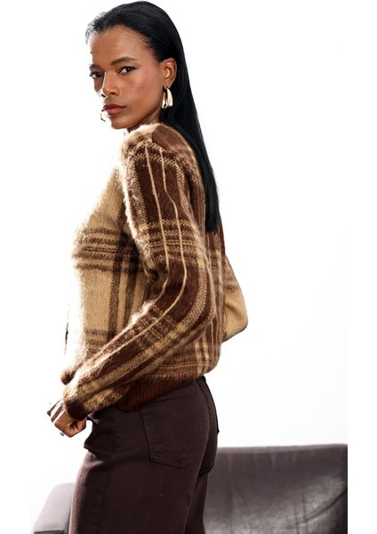 Kahverengi Şardonlu Hırka 0092 indirimleri