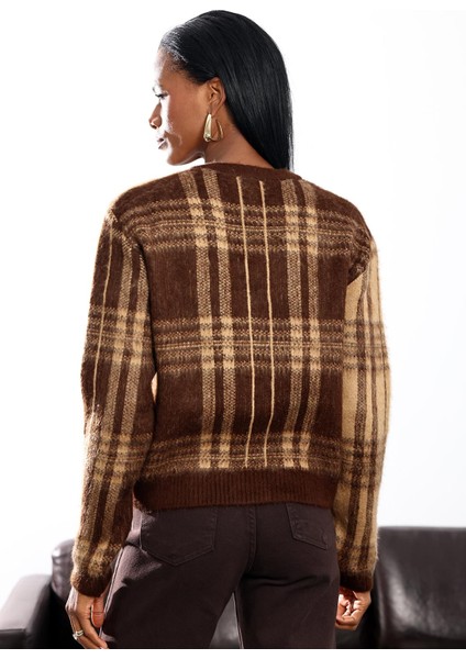 Kahverengi Şardonlu Hırka 0092