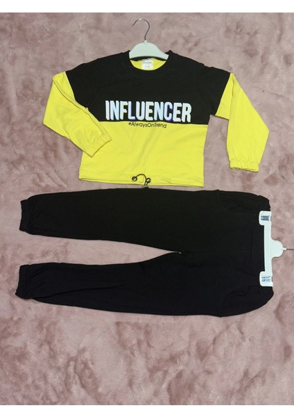 2-9 Yaş Beli Lastikli Ikili Alt Üst Takım Sarı Siyah